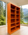 Vintage Danish Modern Teak Double Bookcase Bookshelf Mid Century Hundeved Style