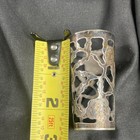 Sterling Silver Rose Shot Glasses Set Of 2 Made In Mexico    missing Glass Insert   