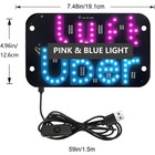 Usb Car Led Display With Suction Cups  Taxi Windshield Light Sign blue pink