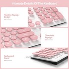 Retro Typewriter Keyboard Wired 104-key Led Backlit Gaming Keyboard Pink