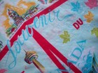 Canada Maple Leaf Map Famous Places  Vintage Souvenir Scarf