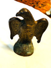 Vintage Cast Iron Bald Eagle Figurine Architectural Ornament Heavy 3 5 X 2 5 