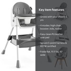 Convertible High Chair 4-in-1 Gray Baby Seat With Harness