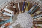 Vintage Lot Of China Paint Powder Vials 25 Count Various Brands
