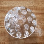 Vintage 19 Hole Clear Glass Flower Frog 3 5  Across Top Floral Arrangements Flaw