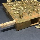 Vintage Bagh Chal Tiger Goat Board Game Brass Handmade Nepal 4 Lions 21 Goats