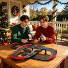 Slot Car Race Track Set 1 87 With 4 High Speed Vintage Rally Cars  Electric Batt