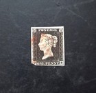 Queen Victoria Gb Penny Black Sg 2 Pl 8 Used Red Mx 3 4 Margins Quality Vf