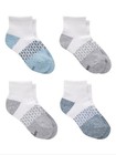Hanes Absolute Active Boys Ankle Socks 2 Pack Of 4 Pairs Large  3-9  Nwt