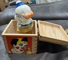 Clown Jack In The Box Toy Herman Eichhorn Vintage Germany Wooden Celluloid