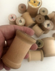 Lot 17 Vtg Lg   Sm Wood Corticelli Coats Thread Wooden Empty Spools  Sewing