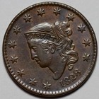1828 Coronet Head Large Cent - Large Narrow Date - Us 1c Copper Coin