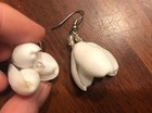 Genuine White Seashell   Glass Bead Earrings New