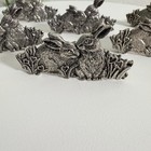 Set Of 6 Vintage Metzke Pewter Bunny Rabbits Napkin Rings Napkin Holders