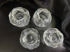 Set Of 4 Kosta Boda Snowball Candle Holder Swedish Art Glass Ice Ball