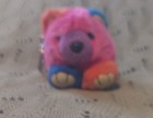 Vintage 1994 Swibco Puffkins Cosmo Colorblock Bear Keychain Plush  Animal Read 