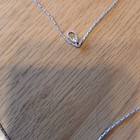 Silver Tone Metal Cable Chain Necklace Round Black Stone Bezel Pendant Spring