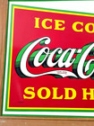 Vintage Coca Cola Framed Metal Sign Ice Cold Coca Cola Sold Here