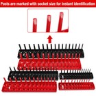 6 Socket Organizer Tray Rack Storage Holder Tool Set Sae 1 4  3 8  1 2 