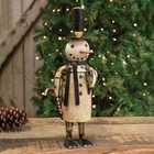 New Primitive Snowman Recycled Metal Homer Winter Christmas 12 25 tx5 5 w X2 5 d