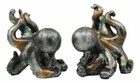 Ebros Nautical Sea Monster Octopus Bookends Set Statue Antique Bronze Finish
