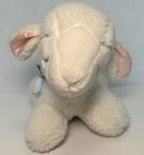 Vtg Eden Sheep Lamb Plush Musical Wind Up Mary Had A Little Lamb Blue Bow Works