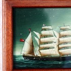 Antique Miniature Clipper Ship Reverse Painting On Glass Framed 6  X 4 5 