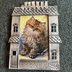 Lot Of 2 Cat Pewter Cat Frames Vintage Heavy 3 5 X5  Picture Frame Cute Kitten