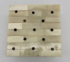 Vintage  Hand Carved Shell Polka Dots  Lidded Trinket Jewelry Box 4 5 8 