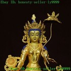 Tibet Bronze Gilt Pray Big White Umbrella Covered Buddha Kwan-yin Buddha Statue
