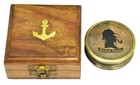 Antique Brass Compass Vintage Sherlock Holmes Pocket Compass Nautical Decor Gift
