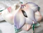 Vtg 90 s Clay Art Of Sf Flower Face W  Ribbons Ceramic Mardi Gras Mask  rare  9 