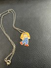 Vtg Cabbage Patch Kids Pendant Necklace 1983 Enameled Retro Jewelry