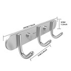 Towel Hook Rack Brushed Nickel 8-inch Coat Hook Rail Wall Mounted With 3 Hook   