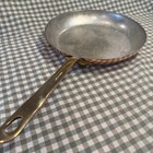 Vintage 12    French Copper Frying Pan Tin Lining Bronze Handle Made In France