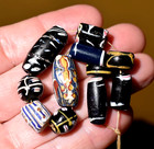 Antique Venetian Assorted Lampwork Trail Decorated Glass African Trade Beads