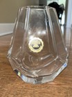 Art Deco Czech Crystal Vase - Handmade Lead Crystal - Geometric Faceted Design