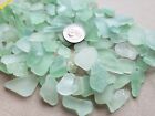 Pure Beach Sea Glass Surf Tumbled Foam Light Green Small Mosaic Craft Damage S4