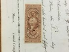 R 48a Imperf Revenue Stamp  Pine Plains Ny Stissing Bank Stock Certificate 1863