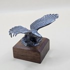 Pewter Eagle Stretching Wings On Wood Base American Airlines Award   Paperweight