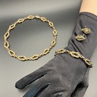 Vintage Hercules Love Knot Necklace Bracelet Earrings  12k Yellow   Rose Gf  71g