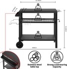 Dining Cart Table With Three Shelf  Movable Outdoor Bbq Grill Pizza Oven Stand