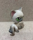 Vintage Littlest Pet Shop Lps  125 Rare Gray Shorthair Cat Green Eyes 2004