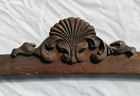 Small Antique Victorian Oak Crest W  Shell Carved Top 17 1 4  X 3 1 4 