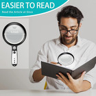Large Magnifying Glass With 37 Led Light  10x 20x 45x Handheld Illuminated Light