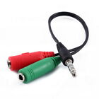 3 5mm Stereo Splitter Audio To Mic Headset Jack Plug Adapter For Cell Phone