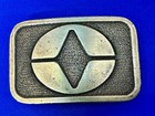 Company Logo  Unknown To Me  Vintage  Brass Tone Cd Hit Belt Buckle