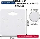 100 Pack Earring Display Cards  2 Inch Blank Hanging Jewelry Cards With 6 Holes 