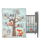 3 Pce Lovely Animals Mint gray Crib Bedding Set A Quilt A Sheet A Skirt 1 75 Lb