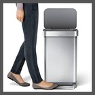 Simplehuman Kitchen Trash Can Garbage Bin Gray 45l Step Plastic Lid